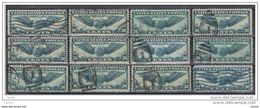U.S.A.:  1939  AIR  MAIL  TRANS-ATLANTIC  -  30 C. USED  STAMPS  -  REP. 12  EXEMPLARY  -  YV/TELL. 25 - 1a. 1918-1940 Used