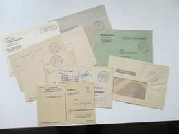 DDR 1970er / 80er Jahre Insgesamt 9 Portofreie Belege / PK Postsache, Wirtschaftsdrucksache, Gebühr Bezahlt - Cartas