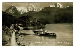 Ref 1390 - 1924 Real Photo Postcard - Paddlesteamer Beatenberg Am Thunersee Switzerland - Beatenberg