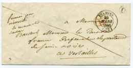 T14 Etampes + Boite Rurale D Identifiée De SACLAS + Contreseing Du Maire MR Brossans / Dept 72 Seine Et Oise / 1846 - 1801-1848: Voorlopers XIX