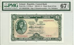 Ireland 1 Pound 1968 P64a Graded 67 EPQ SuperGem Uncirculated By PMG - Irlande