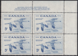 Canada 1955 MNH Sc #353 5c Whooping Cranes Plate #1 UR - Num. Planches & Inscriptions Marge