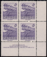 Canada 1956 MNH Sc #360 4c Caribou Plate #2 LR - Plate Number & Inscriptions