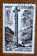 1955 ANDORRA Paesaggi  Croce Gotica   Andorre La Vieille - 25 F Usato - Used Stamps