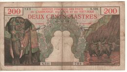 FRENCH INDOCHINA   200  Piastres  / Đồng / Riels / Kip    P109   ( Vietnam   ND - 1953 ) - Indocina