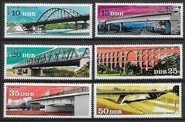 GERMANIA DEMOCRATICA DDR  1976 PONTI UNIF. 2163-2168 MNH XF - 1st Day – FDC (sheets)