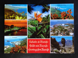Delcampe - Spain, TENERIFE, Circulated Stamped Postcard, Multi Views - Tenerife