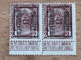 19B Bruxelles 11 Brussel Paire Propre Voir Scan Un Coin Plié - Typografisch 1906-12 (Wapenschild)