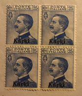 Quartina Karki (Carchi) 25 Cent. Vittorio Emanuele III Michetti - Egeo (Carchi)