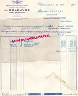 36- CHATEAUROUX- RARE FACTURE L. DELEUVRE-MANUFACTURE VETEMENTS TRAVAIL-FLANELLE- 1930 - Kleding & Textiel