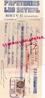 19- BRIVE- TRAITE PAPETERIES LEO SEYRAL-FABRIQUE CONFETTI  LIBELLULE- 1938 PAPETERIE - Imprenta & Papelería