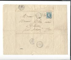 MOIRANS - DU - JURA  1868  B M ( Boite Mobile  - Saint - Lupicin  ) GC 2376  Pour Notaire Thervay ( Corr. Privée ) - 1863-1870 Napoléon III. Laure