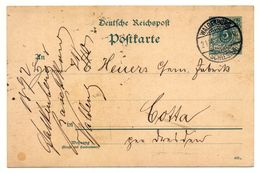 Deutsche Reichspost, Postkarte, Mineralwasserfabrik Waldenburg In Schlesien 1892 Gotta - Briefkaarten