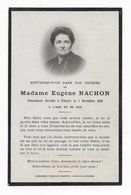 AVIS DE DECES MARIE BAILLY MAITRE EP EUGENE NACHON CRANCOT 1926 NEE EN 1881 - Obituary Notices