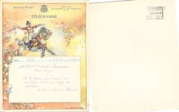 TÉLÉGRAMME ILLUSTRE B.13  - LUTTRE  - OBAIX BUZET 10.8.46   / TBS 32 - Telegramas