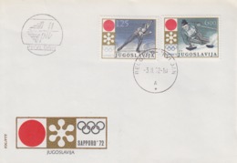 Enveloppe  FDC  1er  Jour  YOUGOSLAVIE   Jeux  Olympiques  D' Hiver   SAPPORO   1972 - Hiver 1972: Sapporo