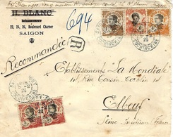 1928- Enveloppe RECC. De SAÏGON Affr. à 21 Cents  Pour La France - Briefe U. Dokumente