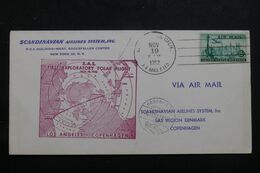 ETATS UNIS - Enveloppe De Los Angeles Pour Copenhague Par 1er Vol Polaire En 1952 - L 65488 - Marcofilia