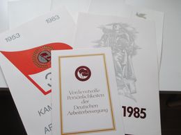 DDR 1980er Jahre Sonderblatt / Faltblatt / Gedenkblatt Insgesamt 6 Stück! Guter Zustand! - Briefe U. Dokumente