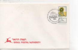 Cpa.Timbres.Israël.1988.Tel Aviv Yafo.Praga 1988. Timbre Tournesol - Used Stamps (with Tabs)