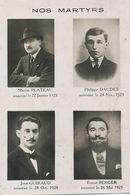 Carte Photo Martyrs Royalistes Camelots  Assassinés Marius Plateau , Philippe Daudet , Ernest Berger , Jean Guiraud - Political Parties & Elections