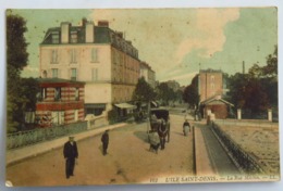 C. P. A. Couleur : 93 L'ILE SAINT-DENIS : La Rue Mechin, Animé, En 1914 - L'Ile Saint Denis