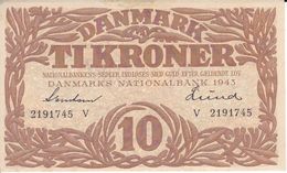 BILLETE DE DINAMARCA DE 10 KRONER DEL AÑO 1943 SIN CIRCULAR - UNCIRCULATED  (BANK NOTE) - Dänemark