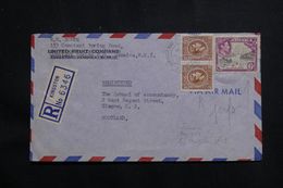 JAMAÏQUE - Enveloppe Commerciale En Recommandé De Kingston Pour Glasgow En 1947 , Affranchissement Perforés - L 65520 - Jamaïque (...-1961)