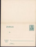 Deutsches Reich Postal Stationery Ganzsache Entier 1902, 5Pf. + 5Pf. Germania Mit Antwort Unused (2 Scans) - Cartoline