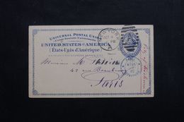 ETATS UNIS - Entier Postal De New York Pour Paris En 1882 - L 65567 - ...-1900