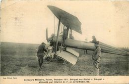 Reims * Concours Militaire Octobre 1911 * BREGUET Sur Biplan " Bréguet " * Huile D.F Et AUTOMOBILINE * Avion Aviation - Reims