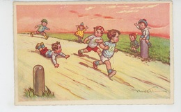 ENFANTS - ATHLÉTISME - Jolie Carte Fantaisie Enfants Faisant La Course Signée CASTELLI - DEGAMI 970 - Castelli