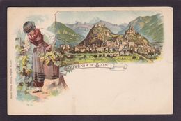 CPA Suisse Helvétia Schweiz Svizzera Non Circulé Litho Gruss Canton Du Valais SION - Sion