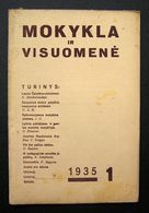 Lithuanian Magazine – Mokykla Ir Visuomenė No. 1 1935 - Revues & Journaux