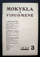 Lithuanian Magazine – Mokykla Ir Visuomenė No. 3 1935 - Revistas & Periódicos