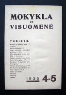 Lithuanian Magazine – Mokykla Ir Visuomenė No. 4-5 1935 - Revistas & Periódicos
