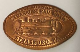 ÉTATS-UNIS USA STRASBURG RAIL ROAD LOCOMOTIVE TRAIN RAILWAY PIÈCE ÉCRASÉE PENNY ELONGATED COIN TOURISTIQUE TOKENS - Souvenir-Medaille (elongated Coins)