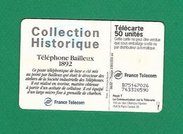 VARIÉTÉS FRANCE TÉLÉCARTE 1997 / 06 GEM1A 50 UNITES TELEPHONE BAILLEUX 1892 UTILISÉE - Varietà