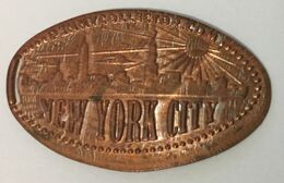 ÉTATS-UNIS USA NEW YORK CITY PIÈCE ÉCRASÉE PENNY ELONGATED COIN MEDAILLE TOURISTIQUE MEDALS TOKENS - Pièces écrasées (Elongated Coins)