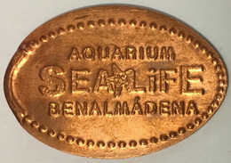 ESPAGNE AQUARIUM SEA LIFE BENALMÀDENA PIÈCE ÉCRASÉE ELONGATED COIN MEDAILLE TOURISTIQUE MEDALS TOKENS PIÈCE MONNAIE - Souvenir-Medaille (elongated Coins)