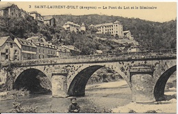 St Laurent D'Olt - Le Pont Du Lot Et Le Séminaire - Autres & Non Classés