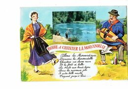 Cpm Folklore Morvan - 58 - LA MACHINE - Pêcheur Illustration Joueur Vielle Bouteille Vin - Musique