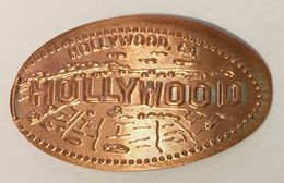 ÉTATS-UNIS USA HOLLYWOOD CA PIÈCE ÉCRASÉE PENNY ELONGATED COIN MEDAILLE TOURISTIQUE MEDALS TOKENS - Monete Allungate (penny Souvenirs)