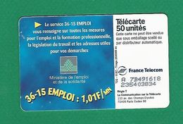 VARIÉTÉS FRANCE TÉLÉCARTE 1997 / 11 SO3 LE 36 15 EMPLOI  50 UNITES   UTILISÉE - Variëteiten