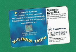 VARIÉTÉS FRANCE TÉLÉCARTE 1997 / 11 SO3 LE 36 15 EMPLOI  50 UNITES   UTILISÉE - Variëteiten