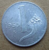1955 R - ITALIA 1 Lira Cornucopia / Bilancia - Circolata - 1 Lira
