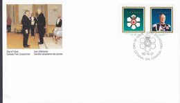 Canada Premier Jour Lettre FDC Cover OTTAWA 1992 Order Of Canada Daniel Roland Michener Pair Complete Set - 1991-2000