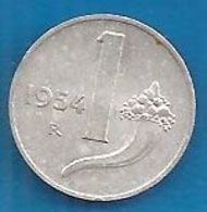 1954 R - ITALIA 1 Lira Cornucopia / Bilancia - Circolata - 1 Lira