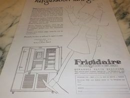 ANCIENNE PUBLICITE REFRIGERATION SANS GLACE  FRIGIDAIRE  1927 - Autres Appareils