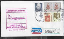 U.S.A. - FIRST FLIGHT NEW YORK-ANTIGUA - AMERICAN AIRLINES - OCT.25.1981- SU BUSTA - Other & Unclassified